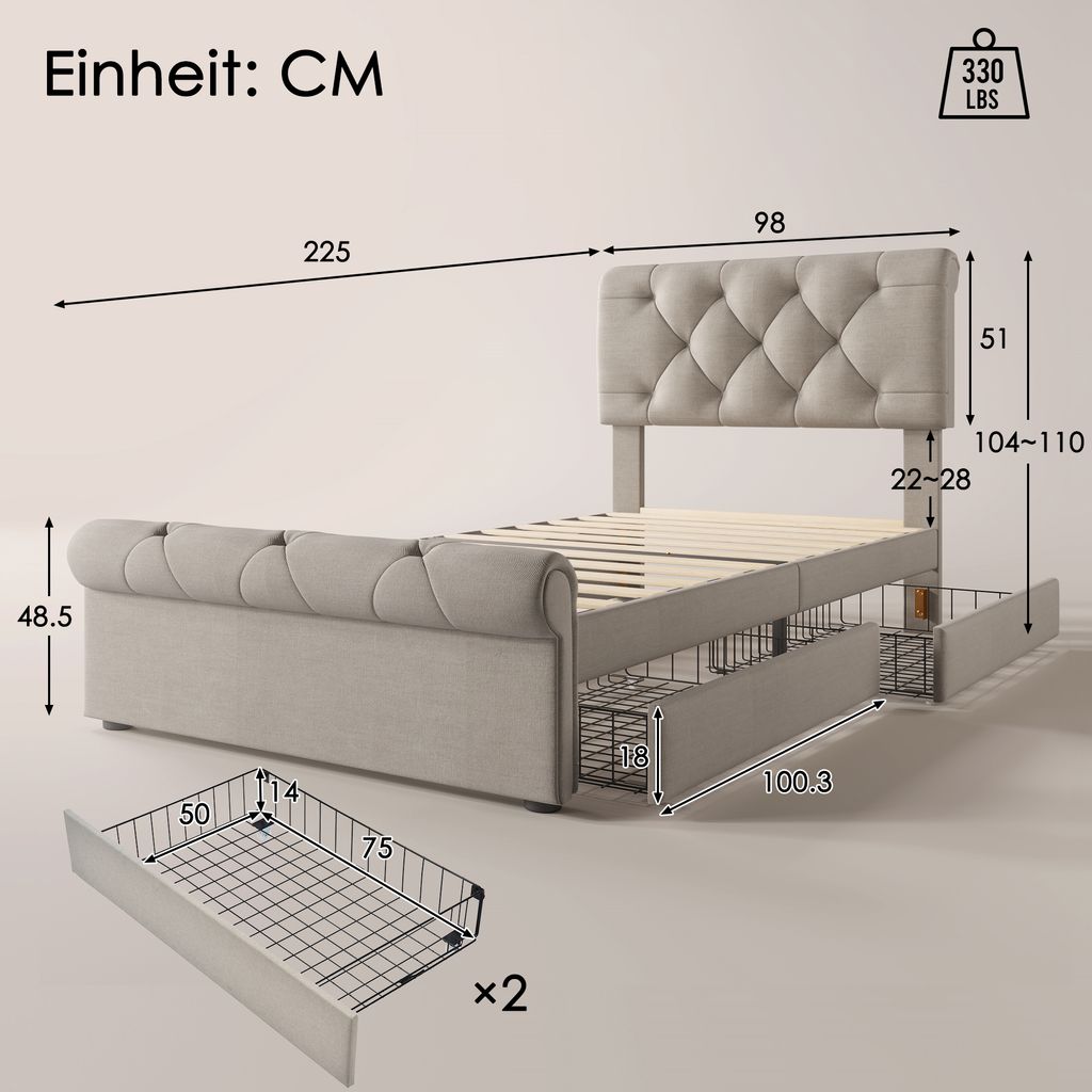 Moduf Postele MODFU čalouněné postele 90x200cm jednolůžko | Kaufland.cz