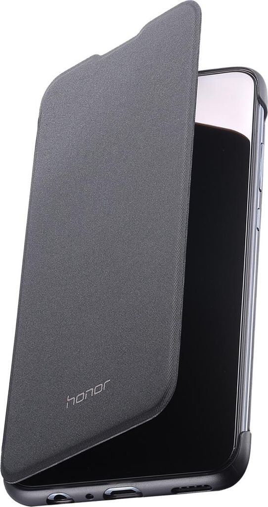 Honor, Flip-Etui Honor 10 Lite stoßfest mit Struktur, Schwarz