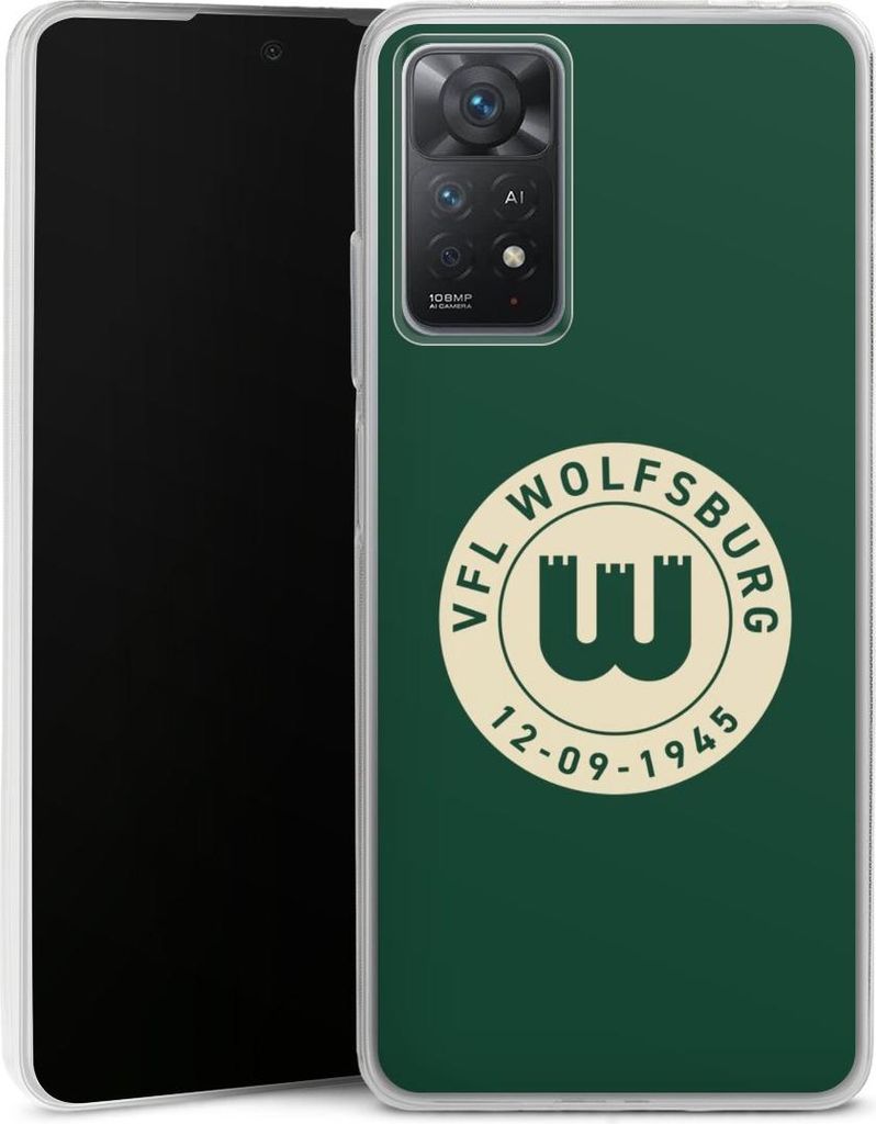 DeinDesign Slim Hülle für Xiaomi Redmi Note 11 Pro 5G Silikon Case Ultra Dünn Handyhülle Offizielles Lizenzprodukt VfL Wolfsburg 80 Jahre