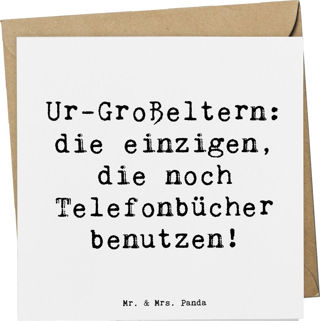 Mr. & Mrs. Panda Glückwunschkarte Spruch Ur-Großeltern Liebe - Weiß - Geschenk, doppelkarte, Geschenke, Familie Verwandte, faltkarte, Telefonbuc...