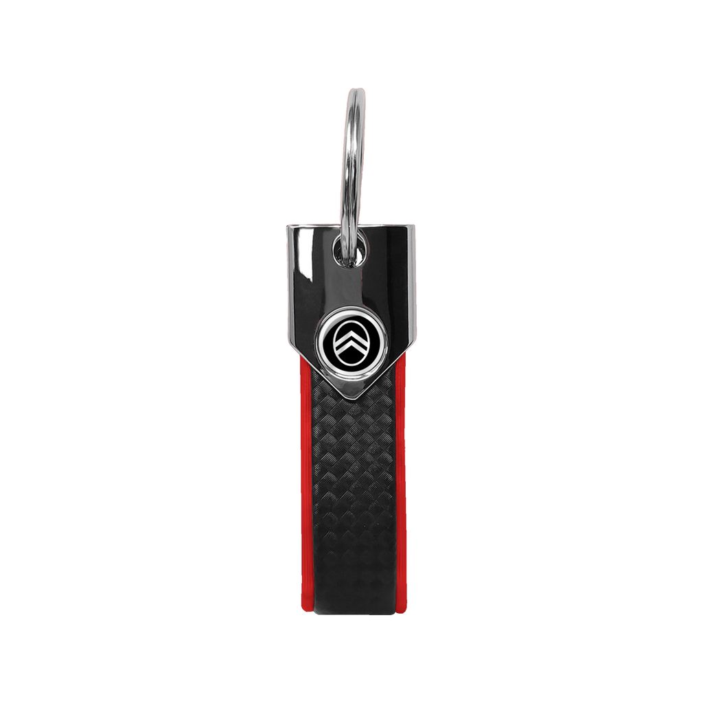 Porte-clés Citroën Rouge Officiel, Carbone, Logo New Noir Image du produit 