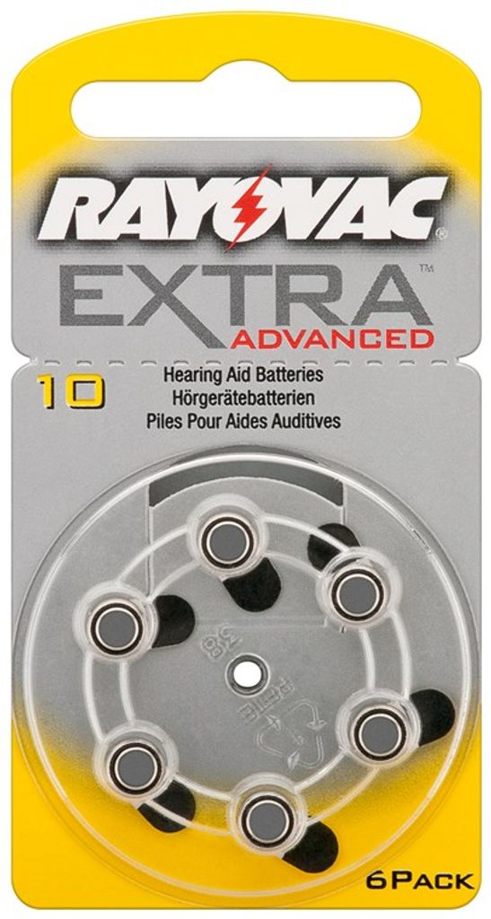 Rayovac Extra Advanced PR70 / 10A - Zink-Luft Hörgeräte-Knopfzelle, 1,4 V