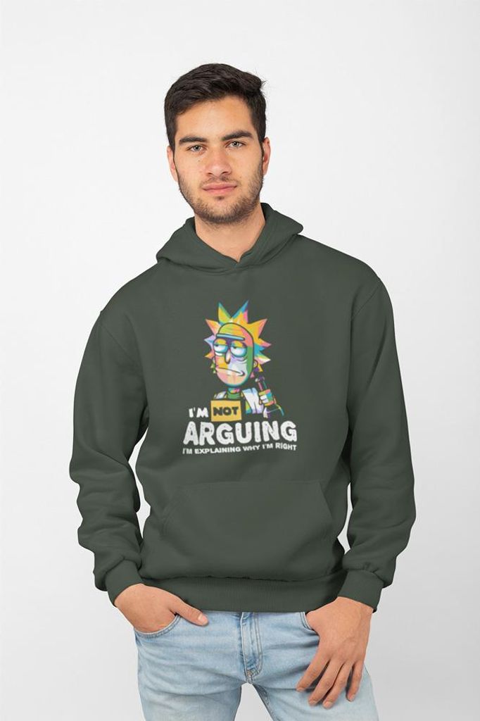 D&B Uni Hoodie MO00049 Rick And Morty Waldgrün-Größe 2XL