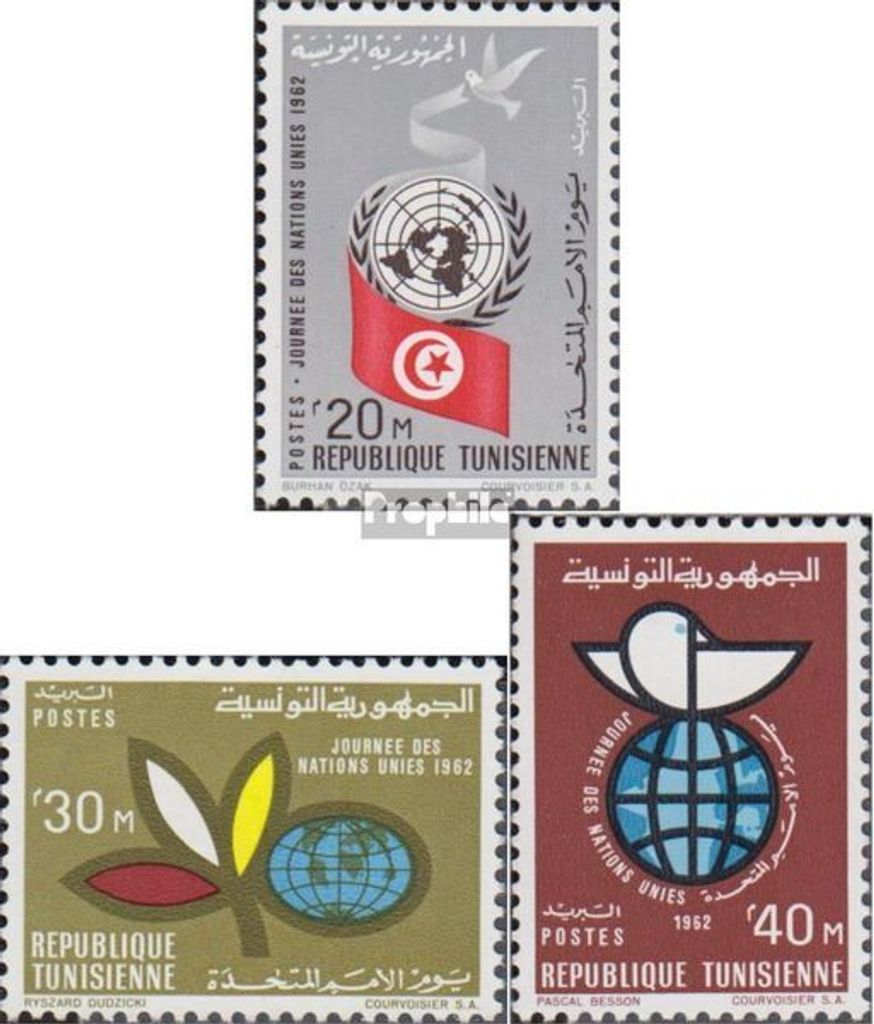 Briefmarken Tunesien 1962 Mi 606-608 (kompl.Ausg.) postfrisch Tag der UNO