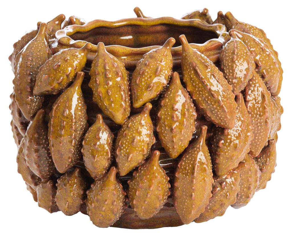 Light&living Deko-Vase 31 x 30,5 x 21,5 cm PALATIK Keramik cognacbraun