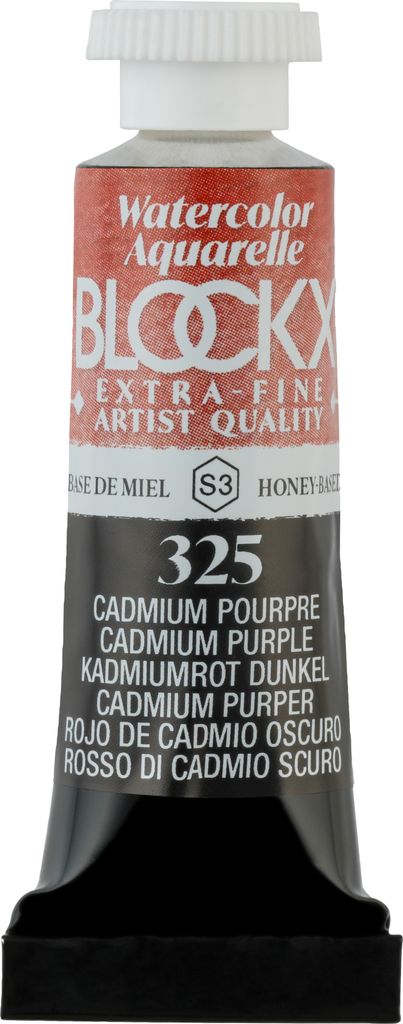 Blockx 3x Aquarellfarbe, Dunkles Kadmiumrot Tube 5ml Cadmium Pourpre 43325BXC