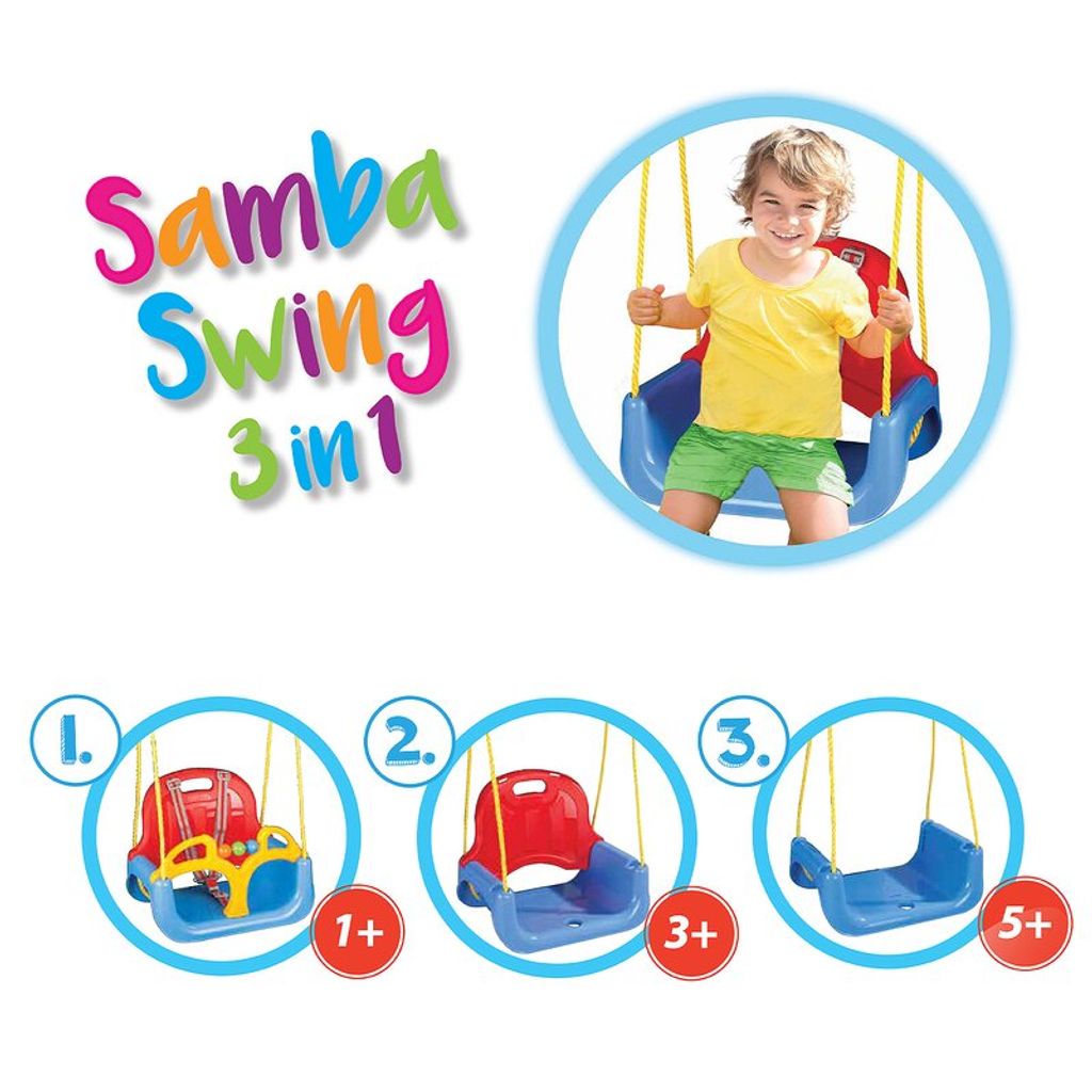 Samba Swing rosa/grün 3in1 Babyschaukel Schaukel Sitz Kinderschaukel für Babys 