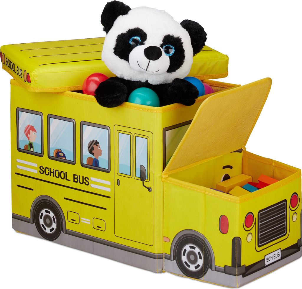 Relaxdays Seduta a scrigno per bambini, contenitore con Immagine del prodotto 
