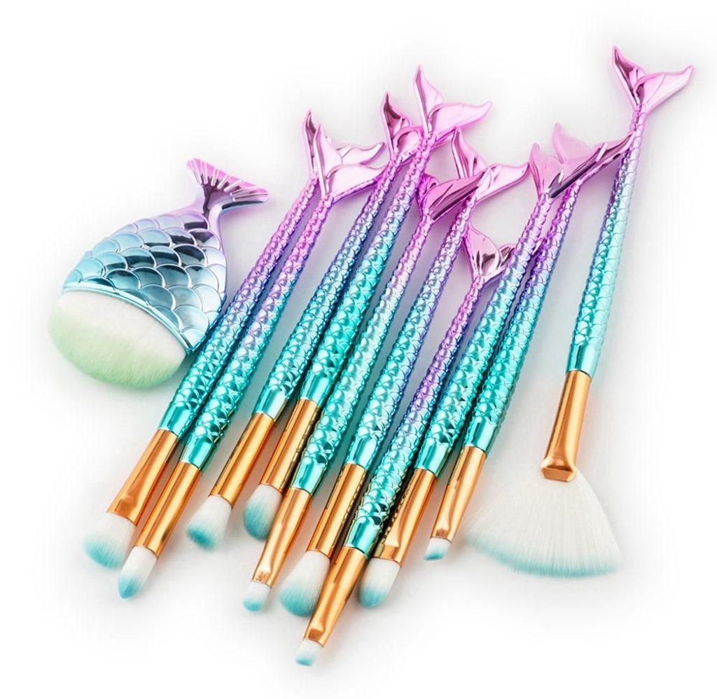 11-teiliges Make-up-Pinselset: Kosmetikpinsel für Puder, Foundation, Lidschatten und Eyeliner zum Verblenden