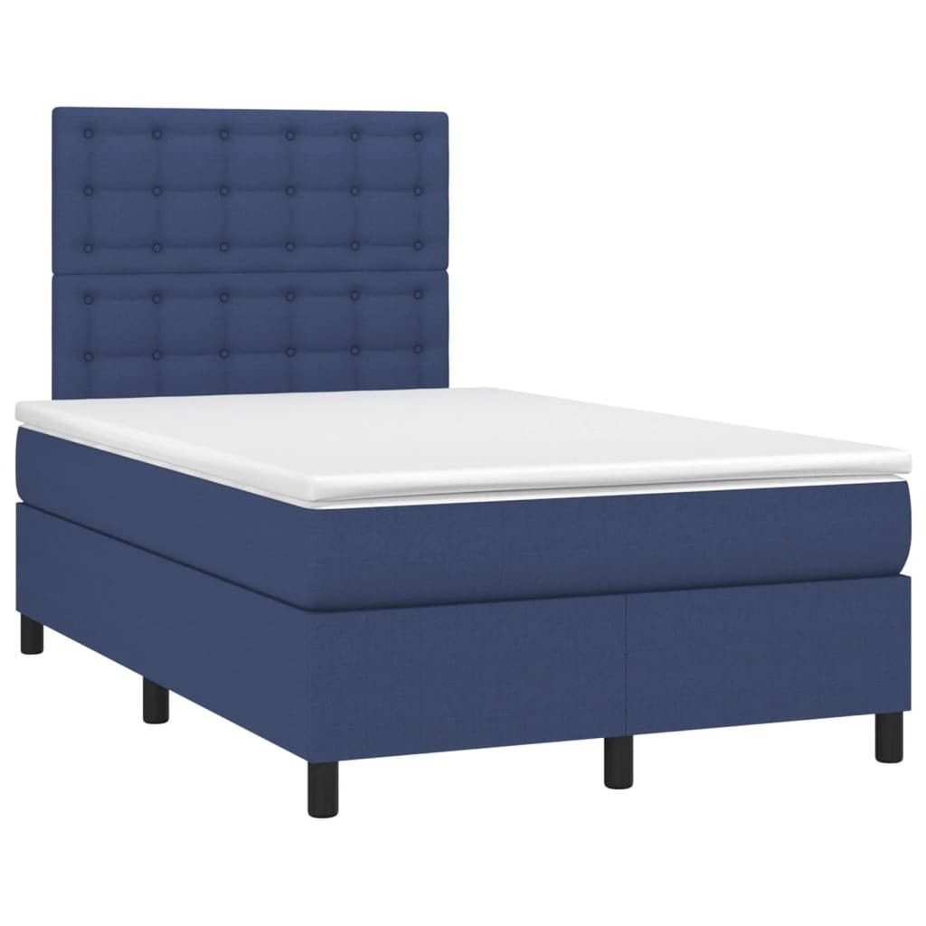 SYFAX Boxspringbett mit Matratze Blau 120x190 cm Stoff