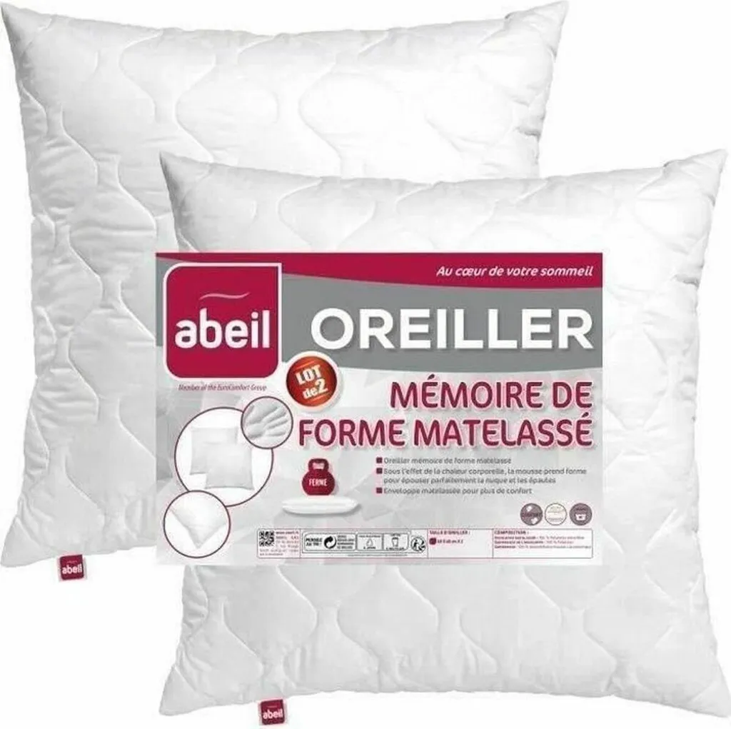 Oreiller cervical 60x60 Abeil Memory pour un sommeil réparateur