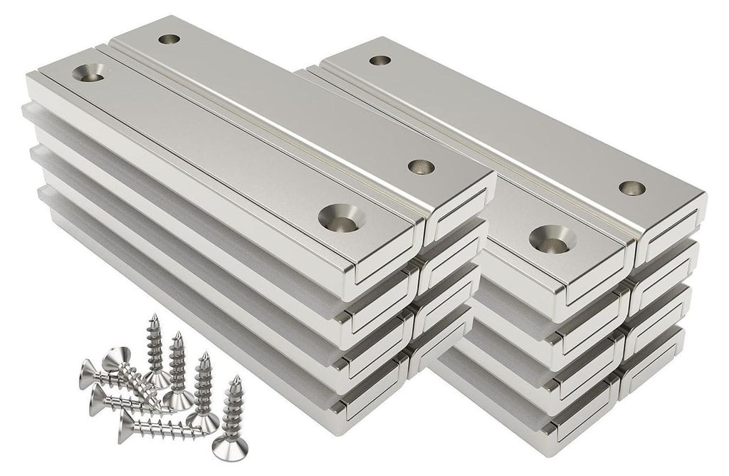 16 aimants rectangulaires 30 KG force 60 x 13,5 x 5 mm avec Image du produit 