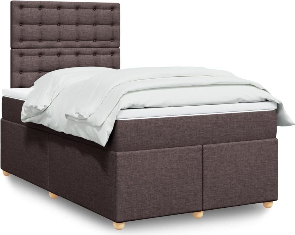 Möbel Boxspringbett mit Matratze Dunkelbraun 120x190 cm Stoff - Bettrahmen 3291236