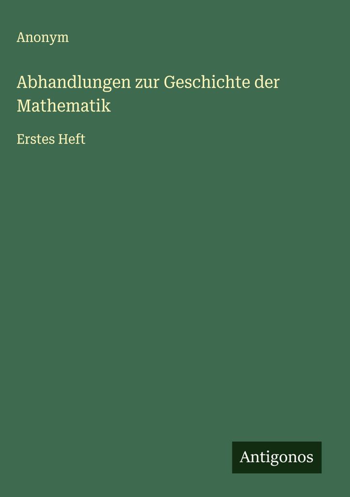 Abhandlungen zur Geschichte der Mathematik