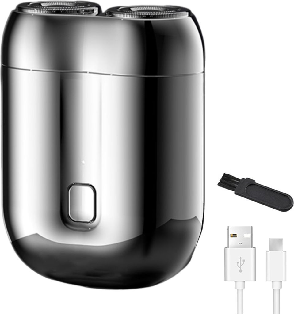 Mini-Elektrorasierer, wiederaufladbar über USB, wasserdicht, Nass- und Trockenrasierer, Doppelkopf-Rasierer, tragbar, Bartschneider für Männer, ...