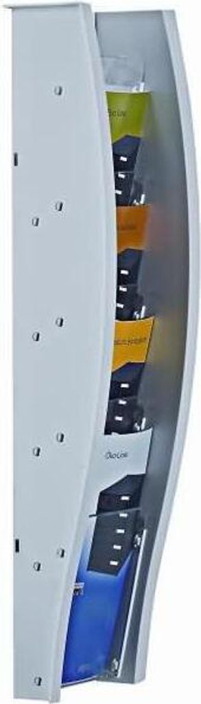 Wandprospekthalter styrodisplay 1/3 A4 Kunststoff 4 Fächer Produktbild 