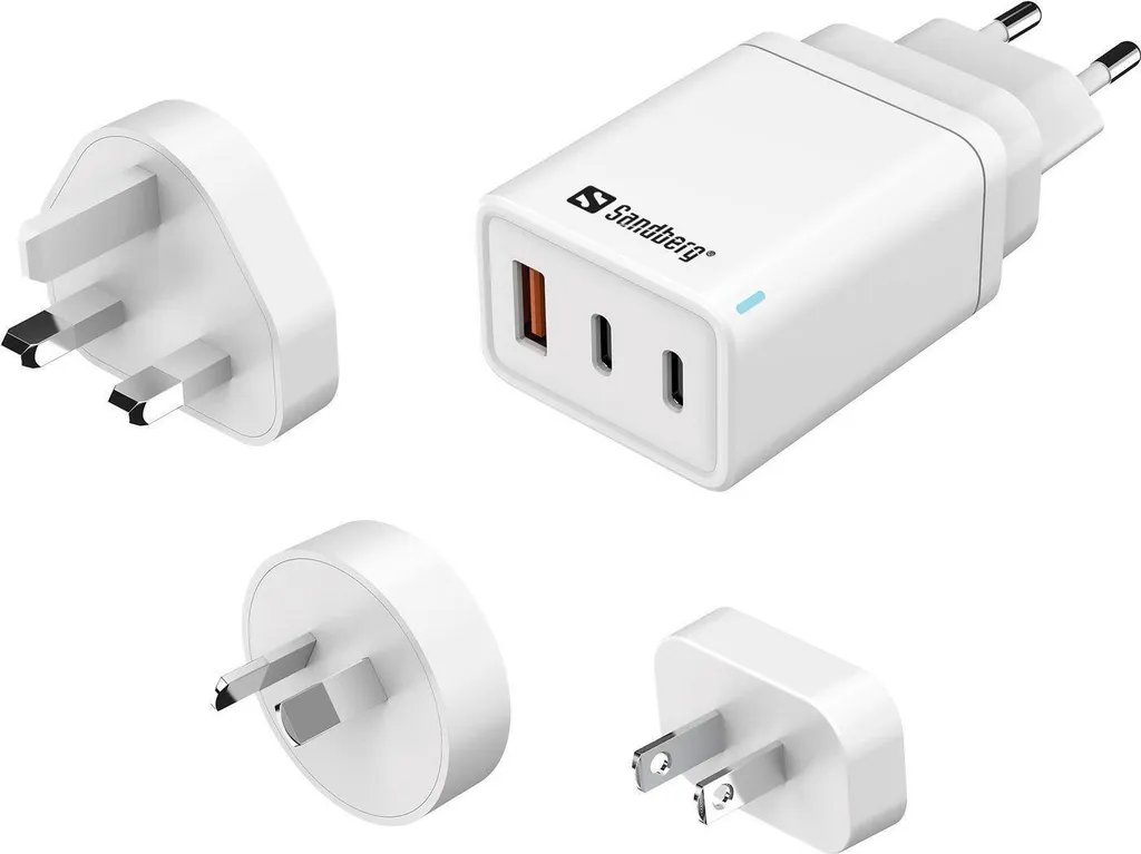 Chargeur rapide USB-C 65W triple port pour ordinateur et mobile