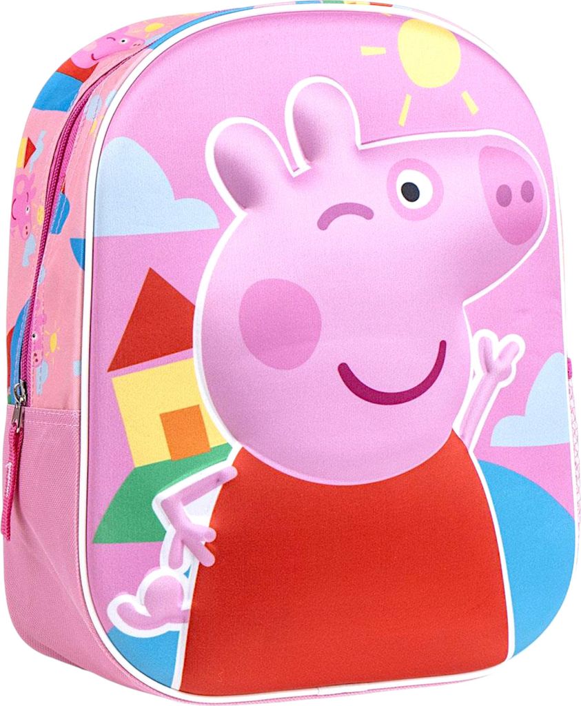 Rucksack Peppa Pig 3D - Mädchen Kindergartenrucksack 31x25x10 cm