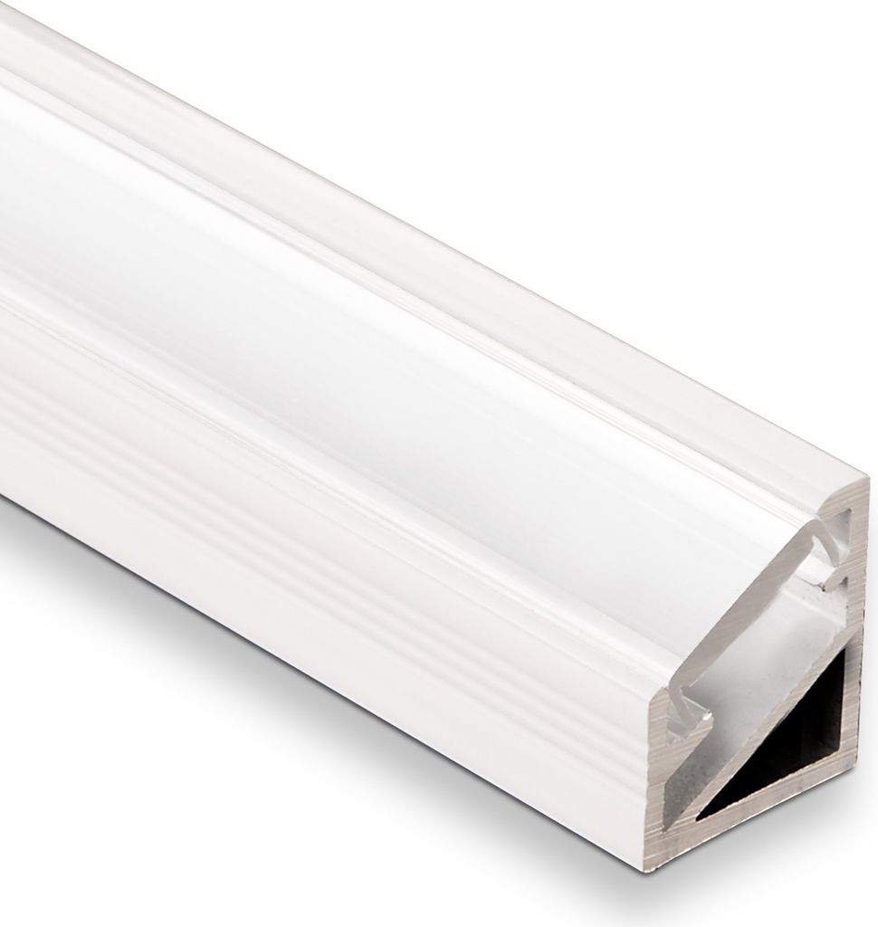 5 Stück LED Profil-66 Eckprofil weiß mit opaler Abdeckung 2000 x 14,5 x 16,5 mm von SOTECH