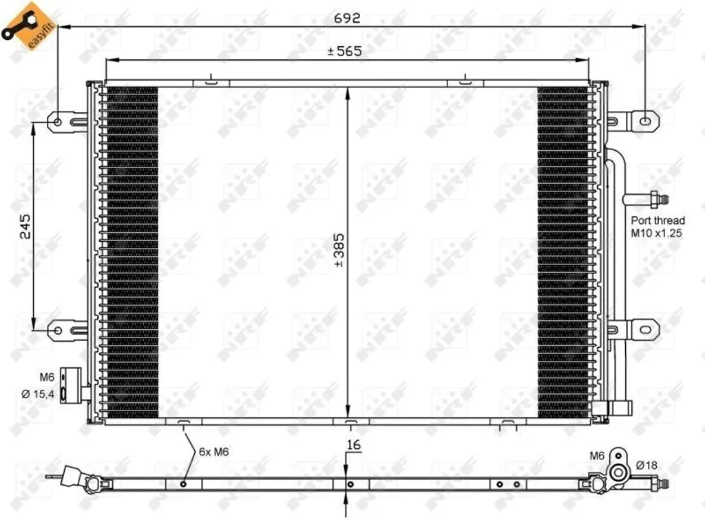 Condenseur de Clim pour Audi A4 B6 B7 - Radiateur de Climatisation NRF