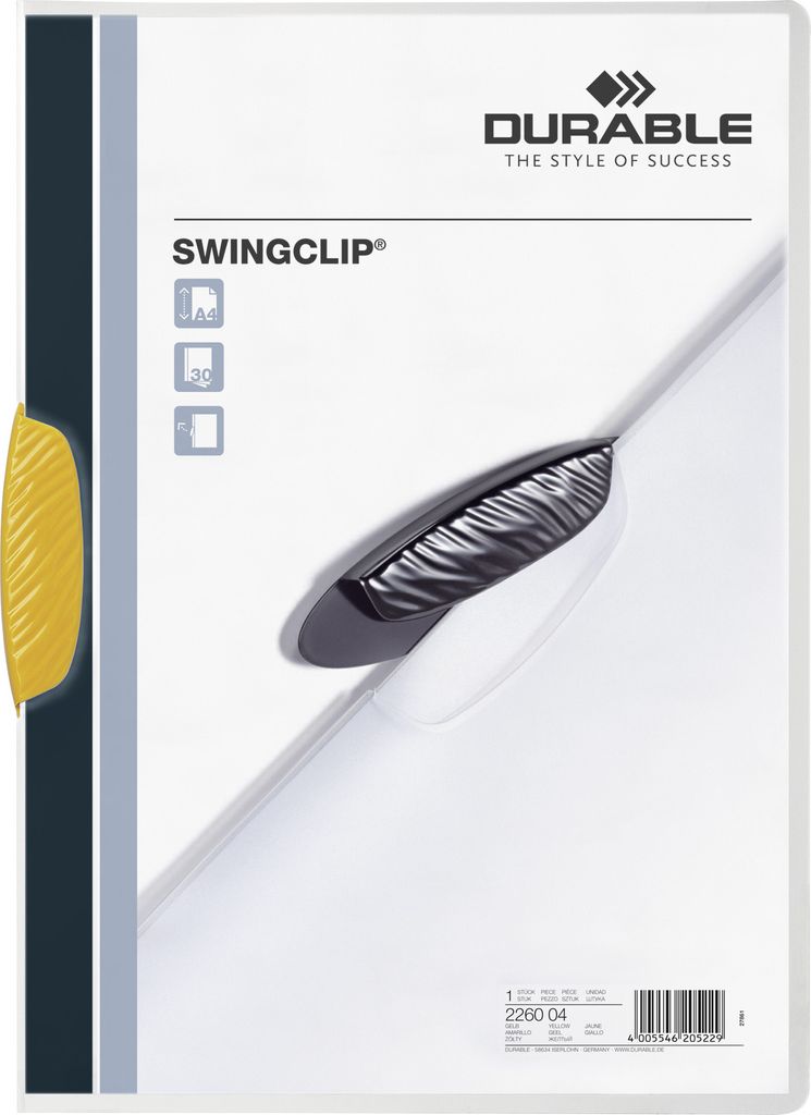 DURABLE Klemmmappe SWINGCLIP 226004 DIN A4 max. 30Bl. Produktbild 