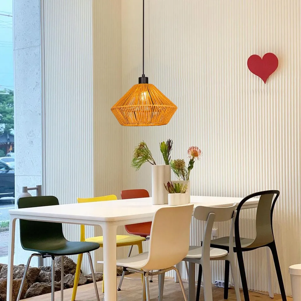 Lampada a sospensione in bambù BOHO rattan legno Loft - 3