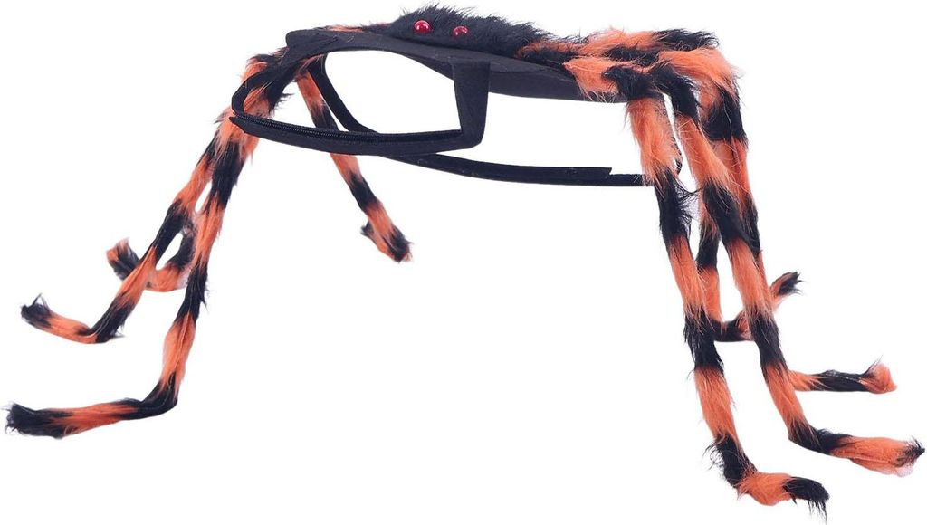 Haustier-Spinnenkostüm, Halloween, pelzige Riesen-Simulationsspinne, Kleidung für Katzen, kleine und mittelgroße Hunde, Haustier-Halloween-Party...