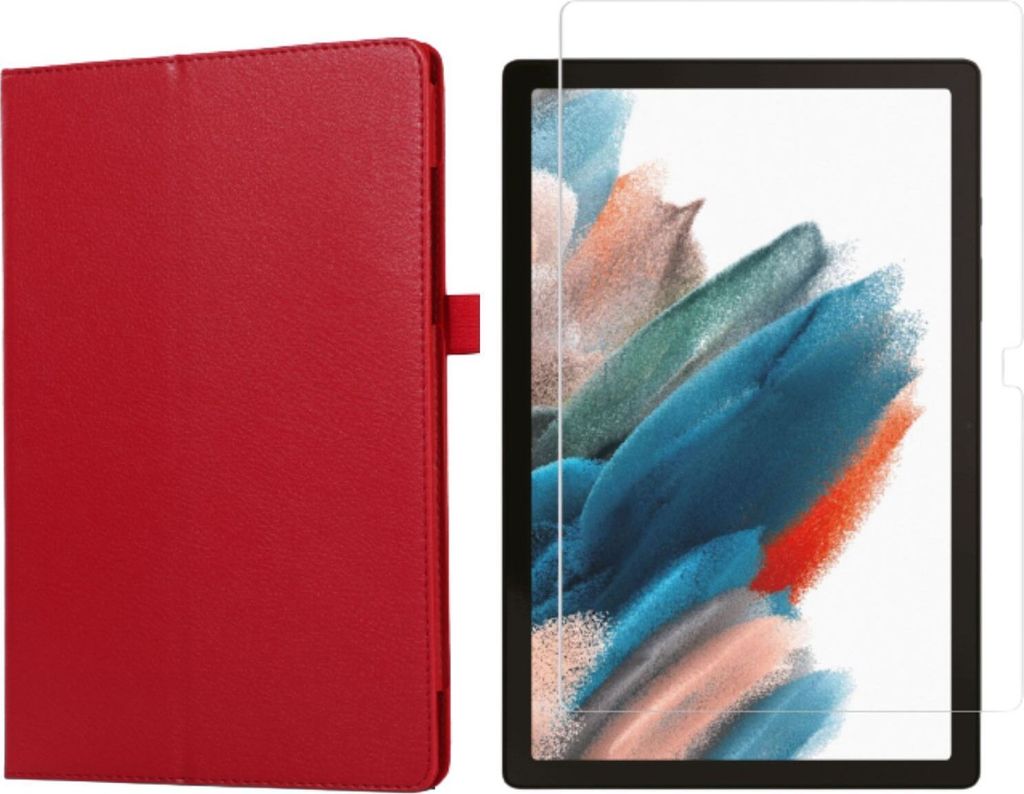 2in1 Set für Samsung Galaxy Tab A8 SM-X200 X205 10.5 Zoll Tablet mit Schutzhülle + Schutzglas mit Auto Sleep/Wake Hülle