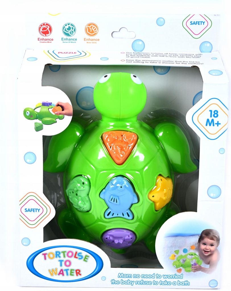 Badespielzeug Schildkröte mit Förmchen - Wasserspielzeug für Badewanne & Kinder