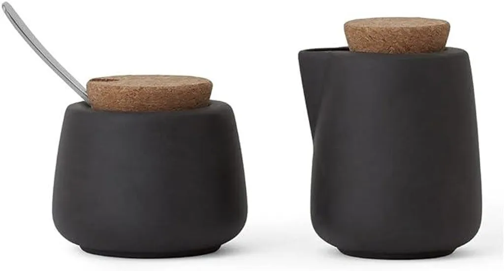 Sucrier et pot à lait noir NICOLA : l’élégance pour vos pauses café chic
