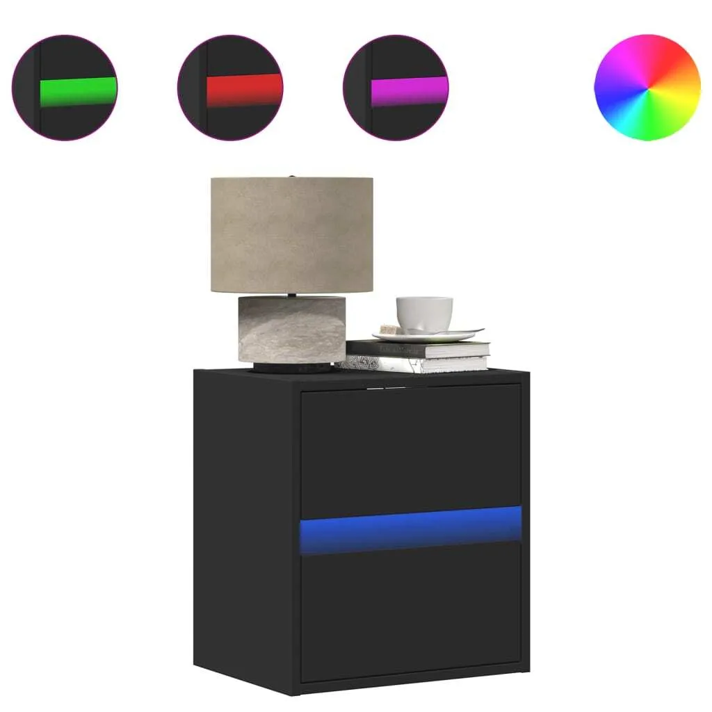 Mobiletto TV Sospeso Nero con LED - Ordine e Stile in Soggiorno