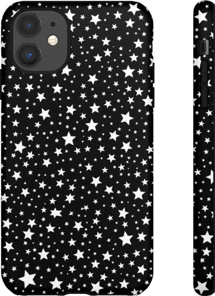 Weiße Sterne auf schwarzem Hintergrund – Hülle Kompatibel mit iPhone 11