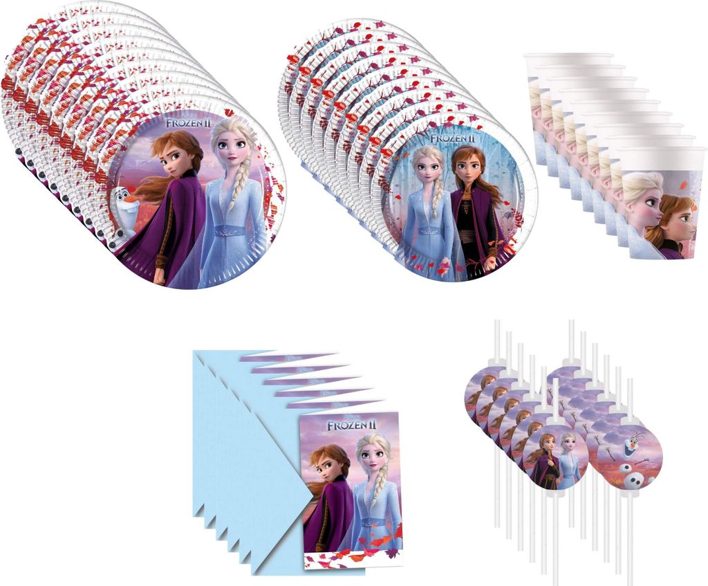 42-tlg. Frozen 2 Party Set für Kindergeburtstag