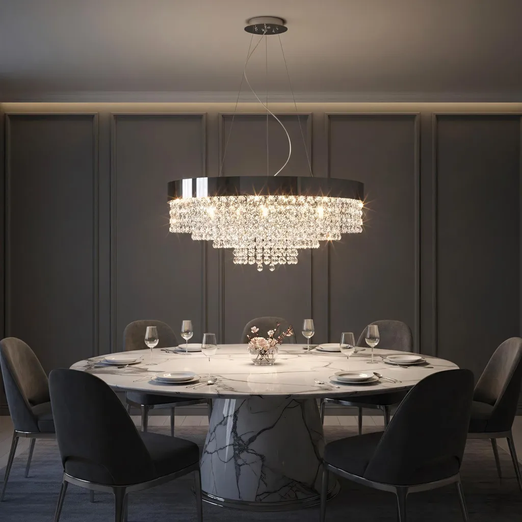 Suspension design 60cm Toolight finition chrome effet miroir luxe