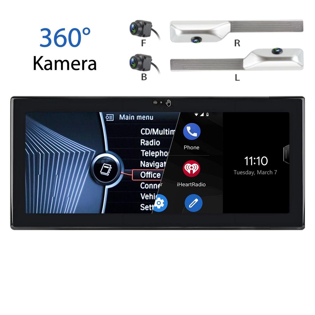 8+256GB mit 360 Kamera BMW 1 Series E87 E81 E88 E82 CIC (2008–2012) Android Touchscreen Display Upgrade CarPlay & Android Auto MIT 4G SIM-SLOT