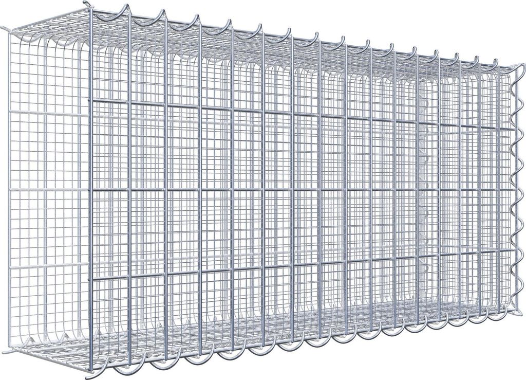 Splittanbaugabione Typ 2 80 cm x 40 cm x 20 cm (L x H x T), Maschenweite 5 cm x 10 cm, Spirale