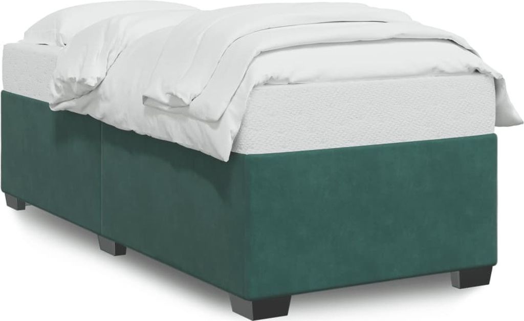 Maison Exclusive - Bettgestell ohne Matratze Dunkelgrün 100x200 cm Samt