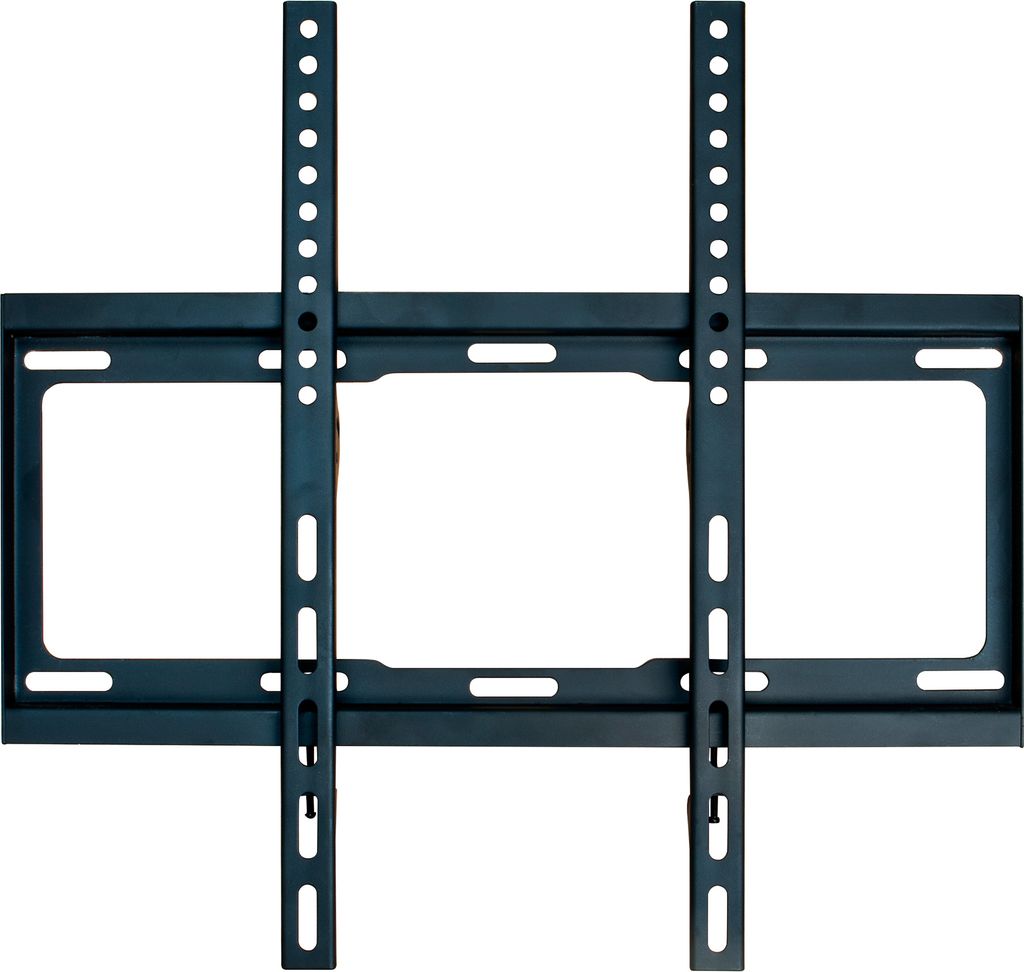 A black TV wall mount is shown against a white background.
