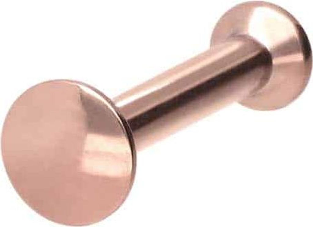 Ohrpiercing, Nasenpiercing Chirurgenstahl Triple Piercing Mini Labret mit Innengewinde FLAT-DISC RoséGold Stablänge: 7mm | Discgröße: 3mm