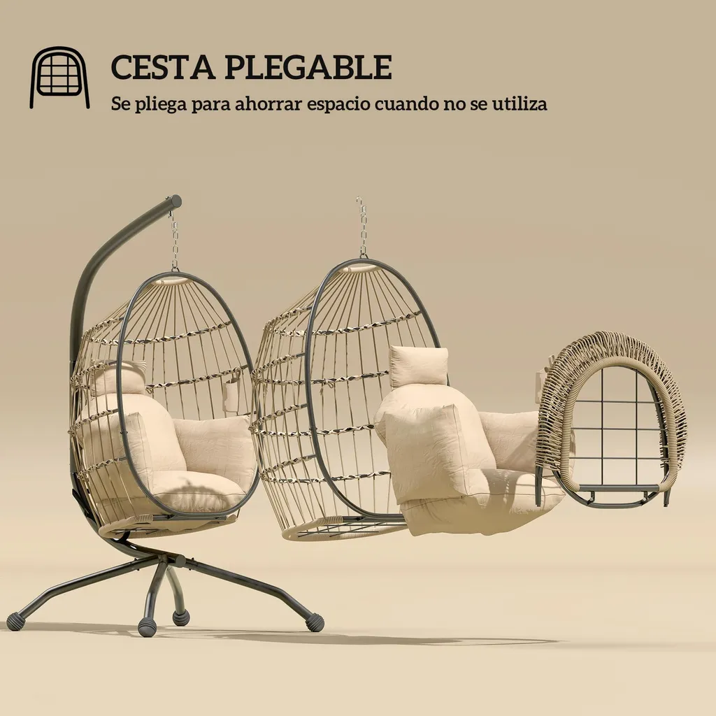 Chaise suspendue chocolat stable et solide contre le mal de dos