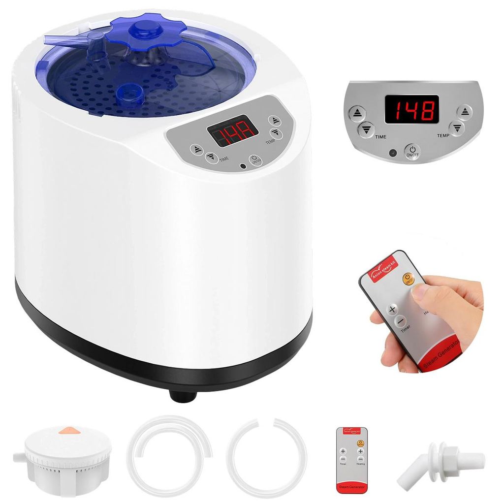 Saunadampfer mit 15 Geschwindigkeiten, tragbarer Saunadampfer mit 1200 W, 3-Liter-Heimsaunadampfer mit Fernbedienung, Saunazubehör für das Home Spa