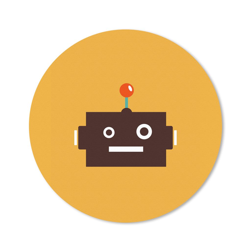 MuchoWow Mauspad Mousepad Roboter - Gesicht - Antenne - Gelb - Jungen - Kind 50x50 cm - Mousepads - Maus Mat - Pad - Mausunterlage - Vinyl