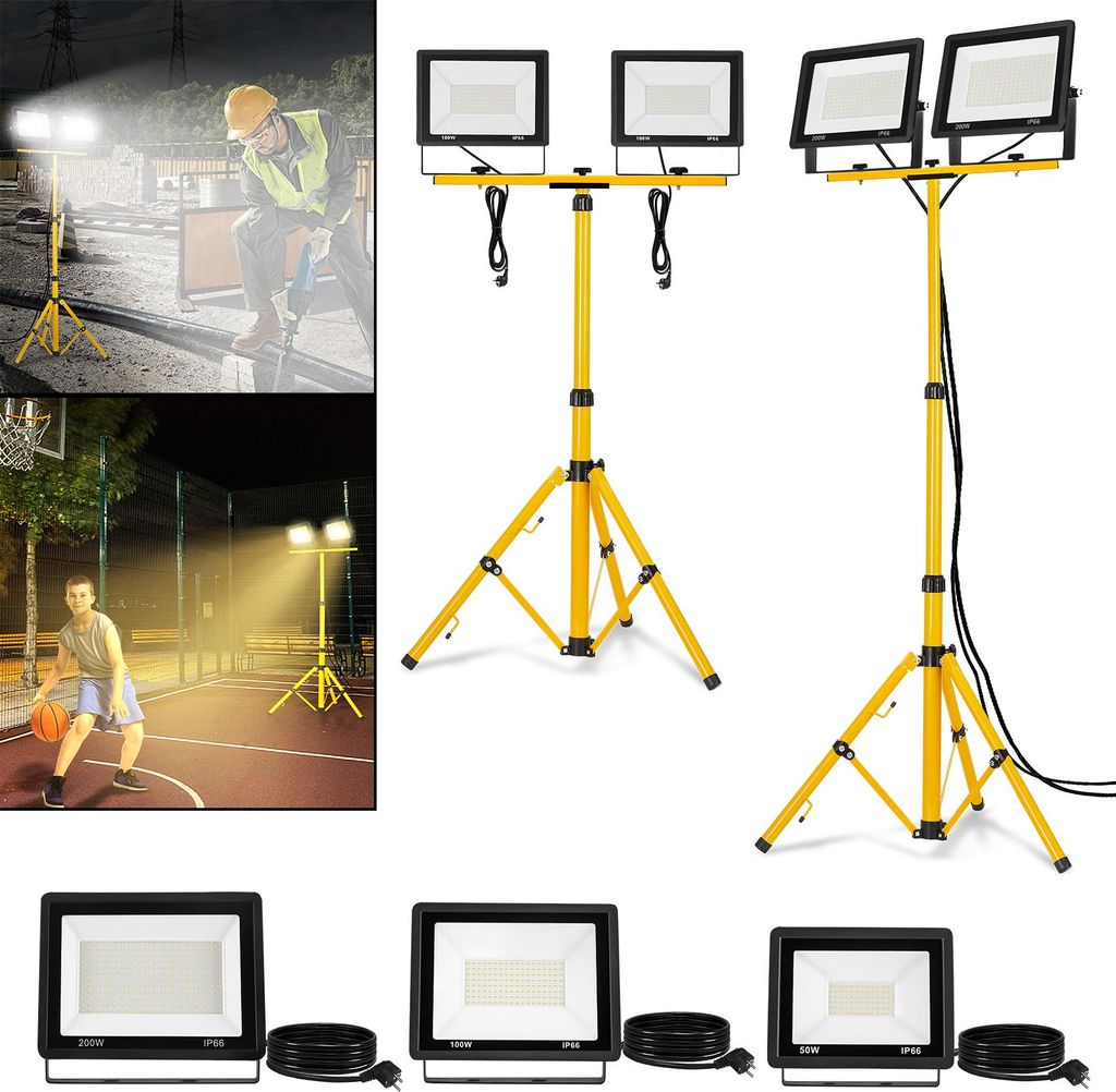 LARS360 LED Arbeitsstrahler 2×200W 16000LM Warmweiß Produktbild 