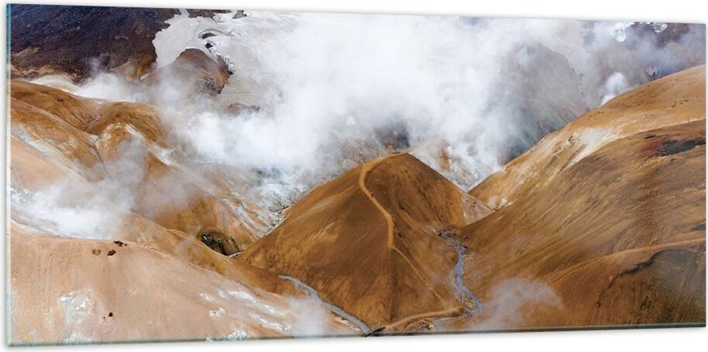 Bilder auf glas - Einteilig - Berge Wolken Landschaft - 120x50cm - Glasbilder - Wandbilder - Bilder - zum Aufhängen bereit - Wanddekoration aus Gl...