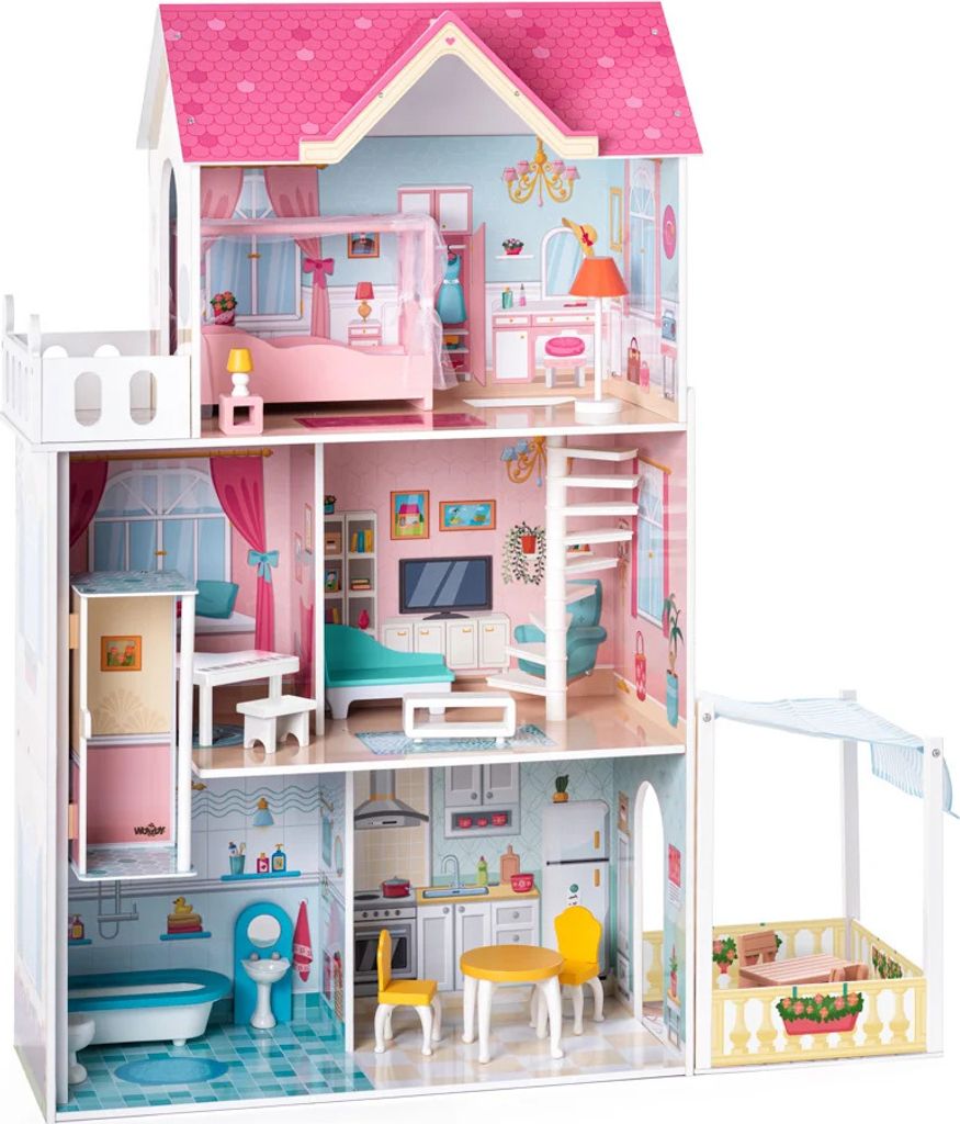 Woody Woody Puppenhaus Malibu mit Aufzug 91333 Produktbild 2