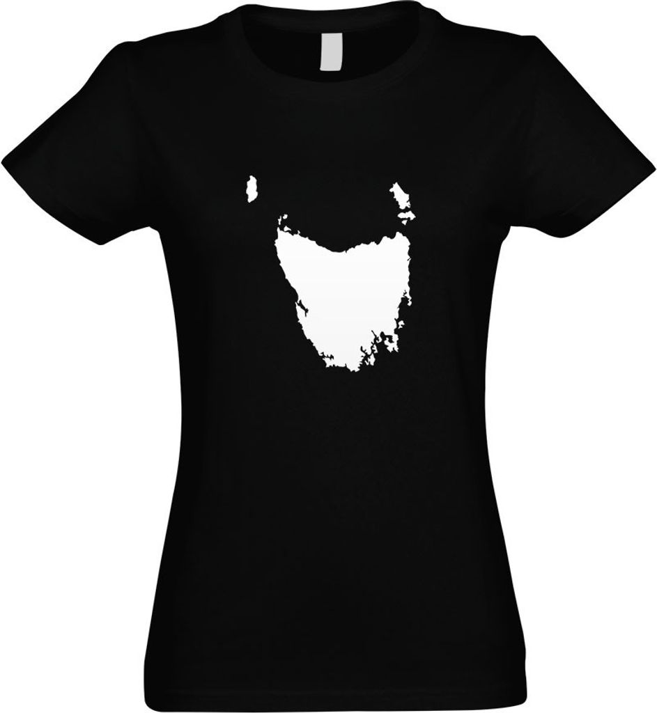 Kiwistar - T-Shirt tailliert - Damen - schwarz - Tasmania - Australien - State - mit Motiv Bedruckt - Funshirt Design - Sport - Freizeit - Damen - M