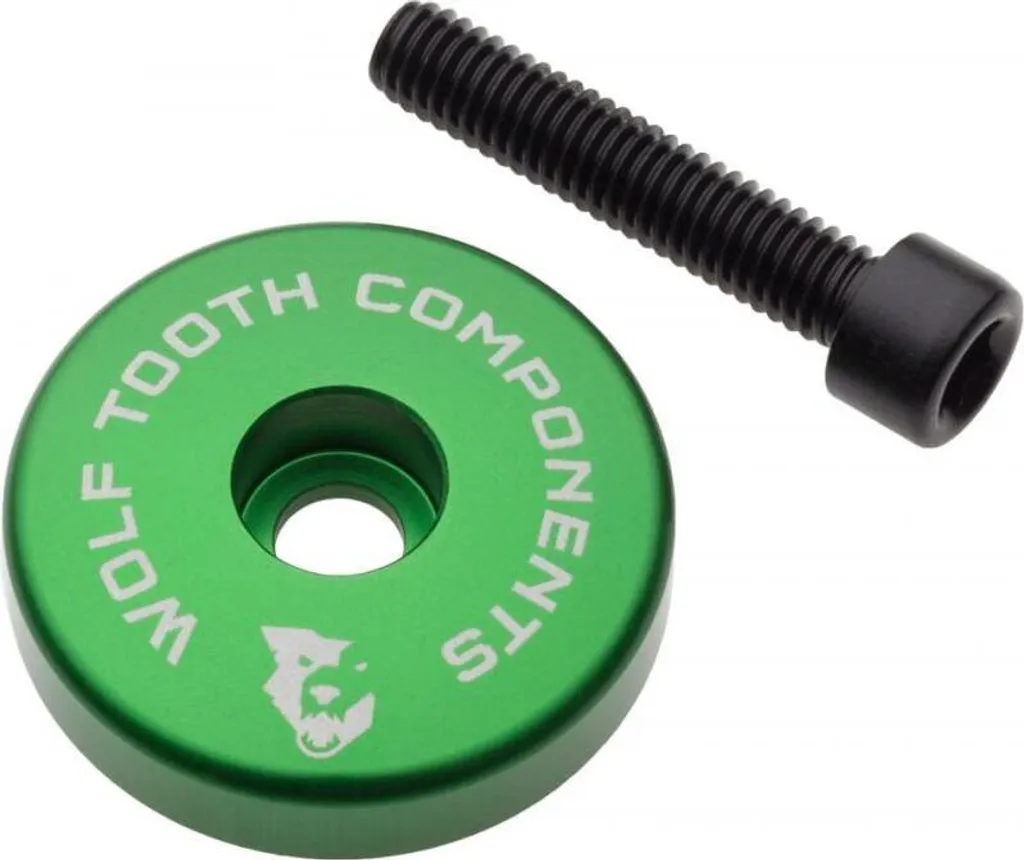 Bouchon de direction Wolf Tooth vert pour potence de VTT et de Gravel