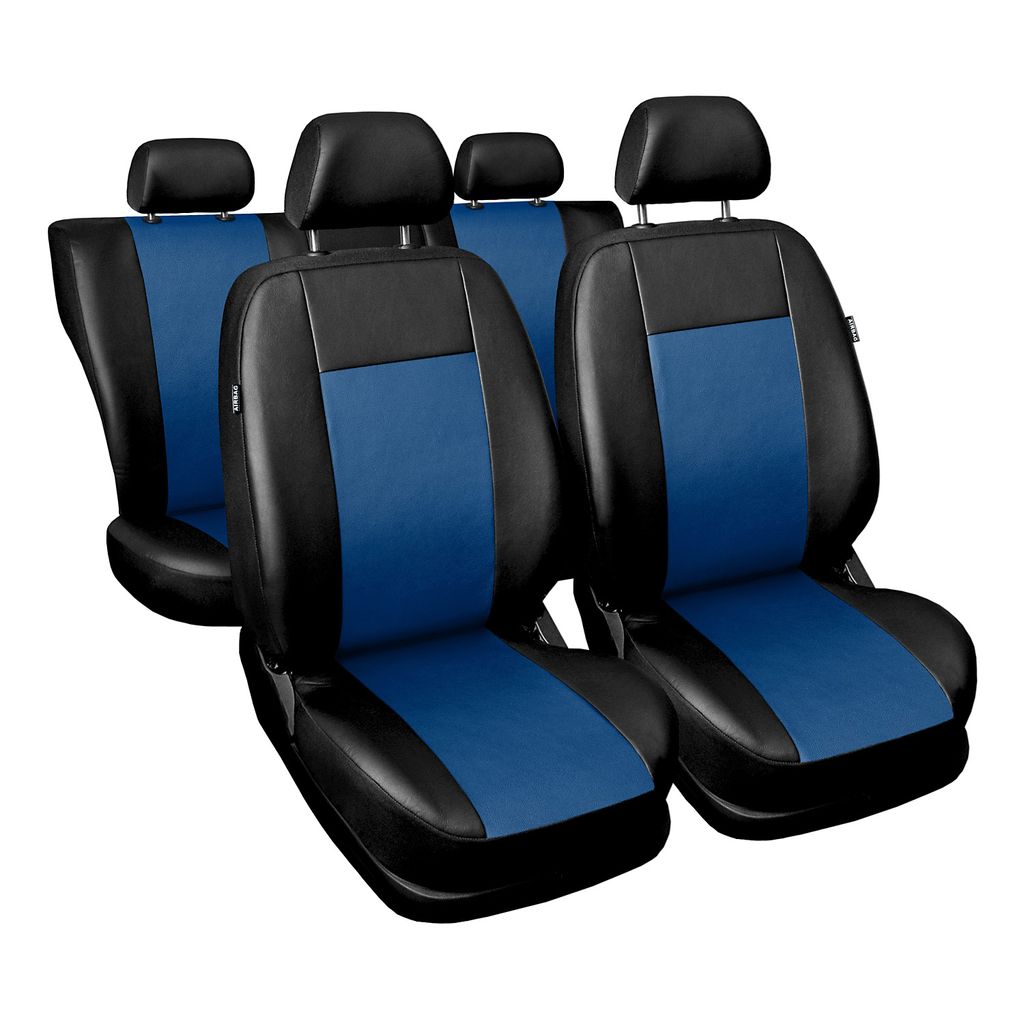Eunncu Sitzbezüge Auto Universal Set Zubehör für Lincoln Navigator Lincoln  Continental Nautilus Towncar Autositzbezüge Wasserdichtes Leder Blau