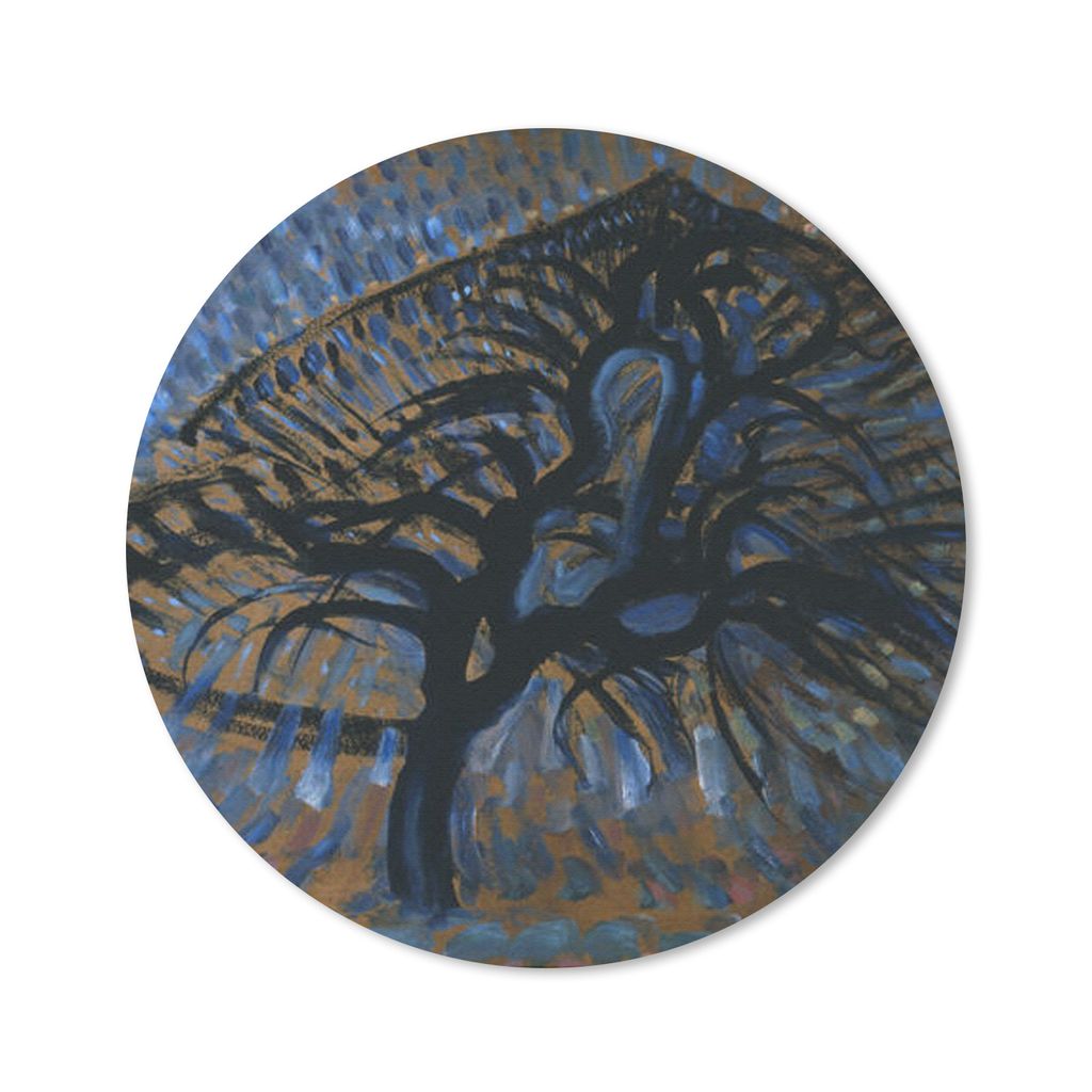 MuchoWow Mauspad Mousepad Blauer Apfelbaum - Piet Mondrian 50x50 cm - Mousepads - Maus Mat - Pad - Mausunterlage - Vinyl