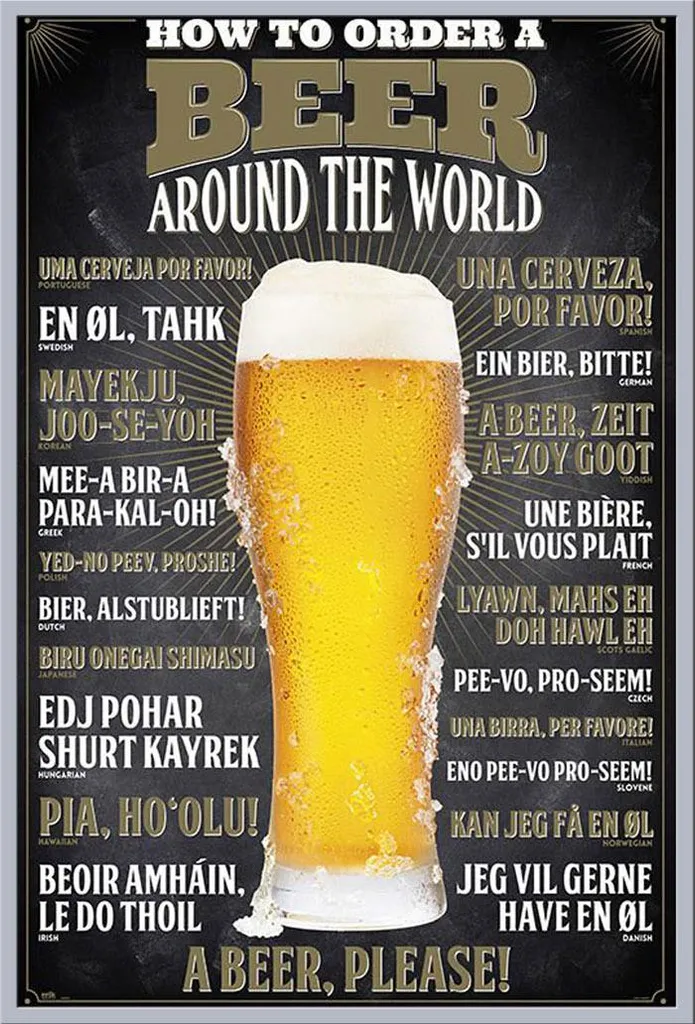 Affiche Bière sous cadre argenté incassable avec vitre acrylique haute clarté